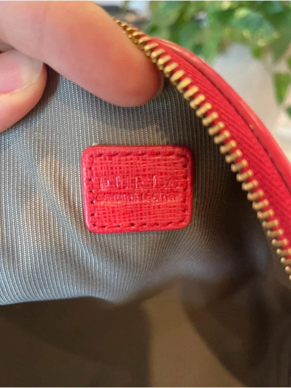 Furla Red Saffiano Leather Dome Cosmetic - Gold Hardware - Picture 4 of 11